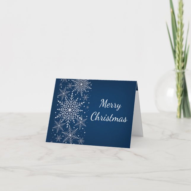 Christmas Snowflakes Winter Frost Blessings Wishes Holiday Card (Front)