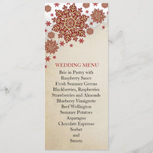 Christmas Snowflakes Winter Wedding Menu