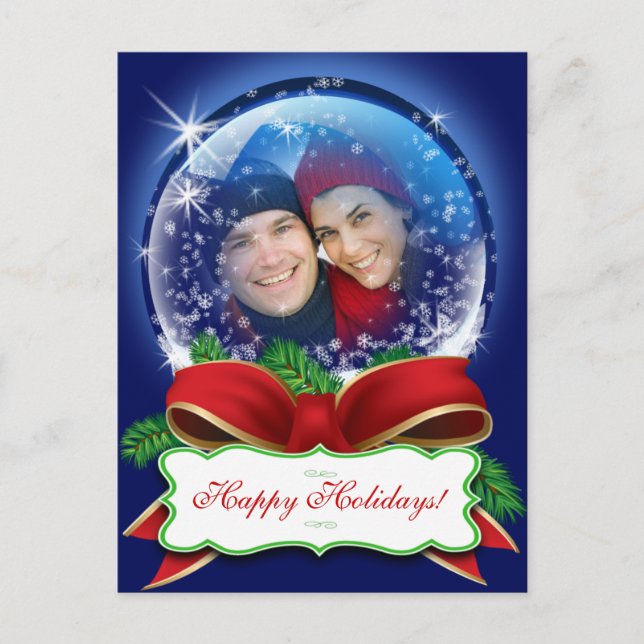 Christmas Snowglobe Holiday Photo Personalized (Front)