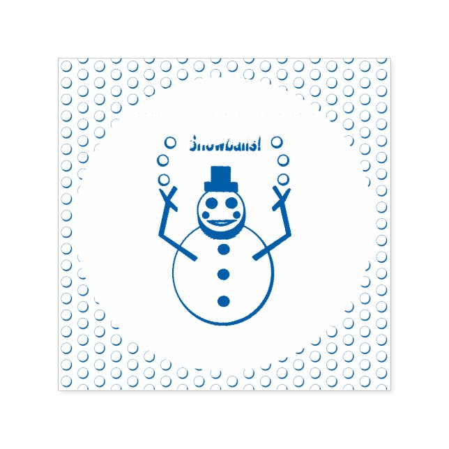 Christmas Snowlady Juggling Snowballs Funny Self-inking Stamp (Design)
