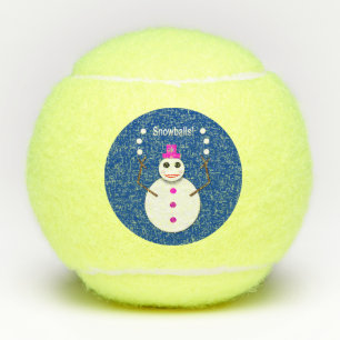 Christmas Snowlady Juggling Snowballs Funny Tennis Balls