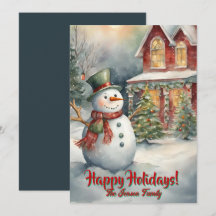 Christmas snowman3, Happy Holidays, Christmas card