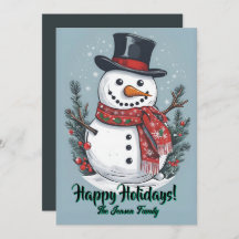 Christmas snowman7, Happy Holidays, Christmas card