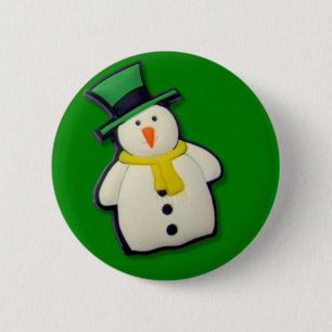Christmas Snowman 2 Inch Round Button