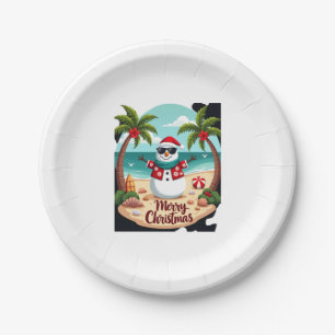 christmas Snowman (2) Paper Plate