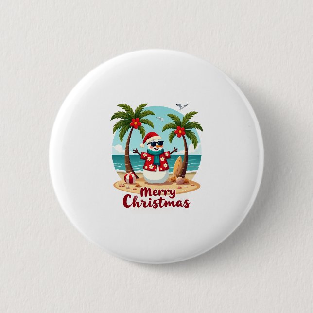 christmas Snowman (3) 2 Inch Round Button (Front)
