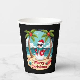 christmas Snowman (4) Paper Cups