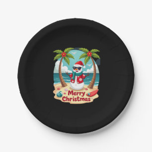 christmas Snowman (4) Paper Plate