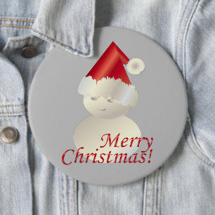 Christmas Snowman 6 Inch Round Button