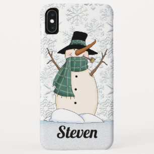 Christmas snowman add name iPhone XS max case