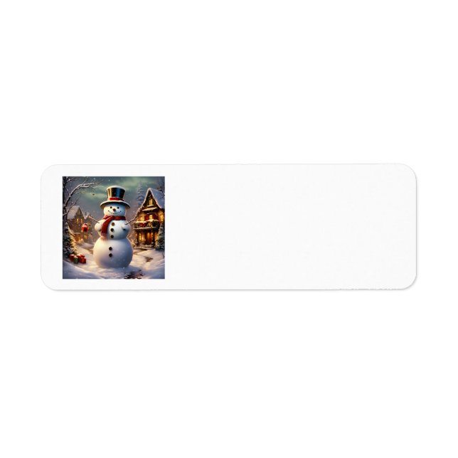 Christmas Snowman Address Labels (Front)