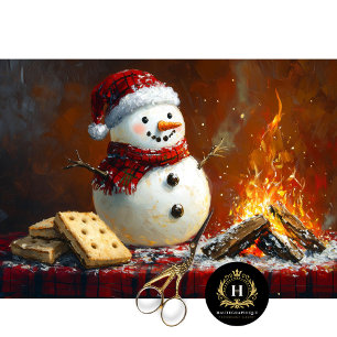 Christmas Snowman Art for Furniture Decoupage Tissue Paper