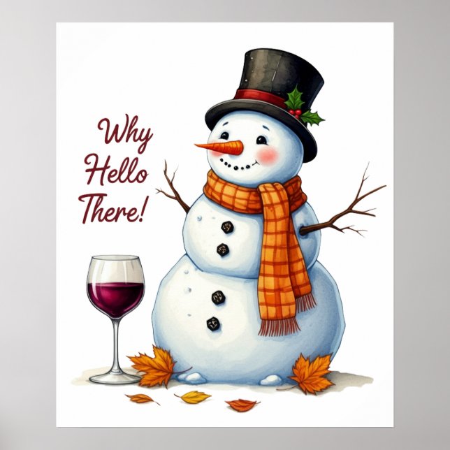Christmas snowman bar lounge drinking party poster (Front)