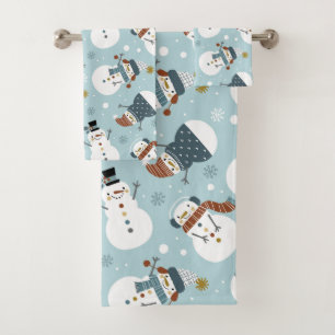 Christmas Snowman Bath Towel Set