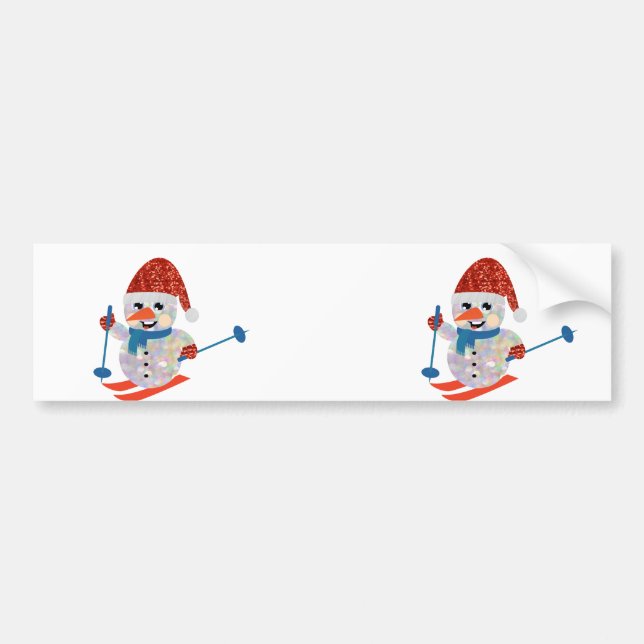 christmas snowman bumper sticker (Front)