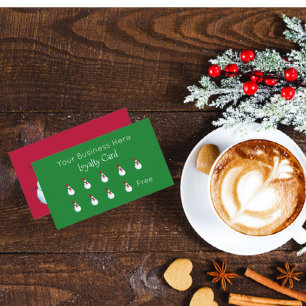 Christmas Snowman Business Loyalty Card
