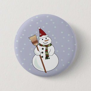 Christmas Snowman Button