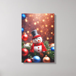Christmas Snowman Canvas Print