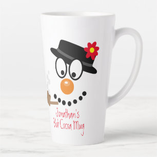 Christmas Snowman Cartoon Personalized Hot Cocoa Latte Mug