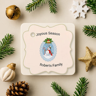 Christmas Snowman-Centred Custom Favour Tags