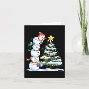 Christmas Snowman Christmas Tree Funny Snowman Lov Card