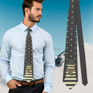 Christmas snowman classic blue Neck Tie
