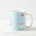 Christmas Snowman Cocktail Merry Christmas Coffee Mug<br><div class="desc">A cute design for wishing family, friends and work colleagues a "Merry Christmas" featuring a featuring a cocktail glass with a snowman as part of the base and a red snowflake ornament on the side of the glass on a light blue background with white polka dots. The text is in...</div>