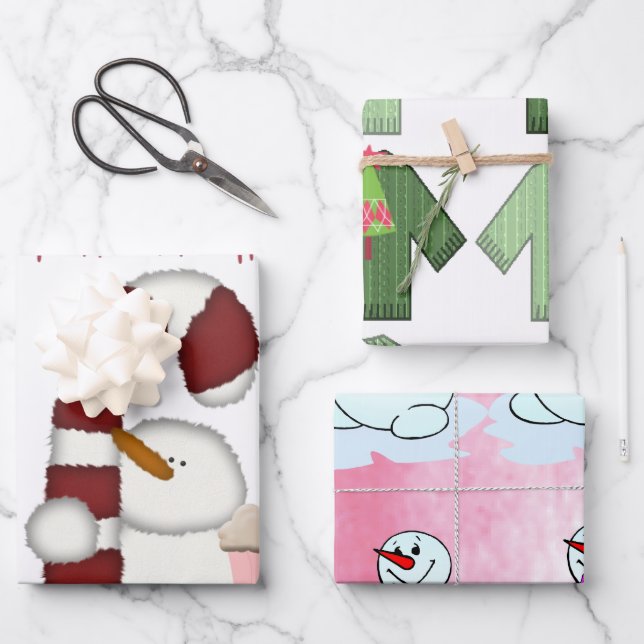 Christmas Snowman Coffee Ugly Christmas Sweaters Wrapping Paper Sheet (Front)
