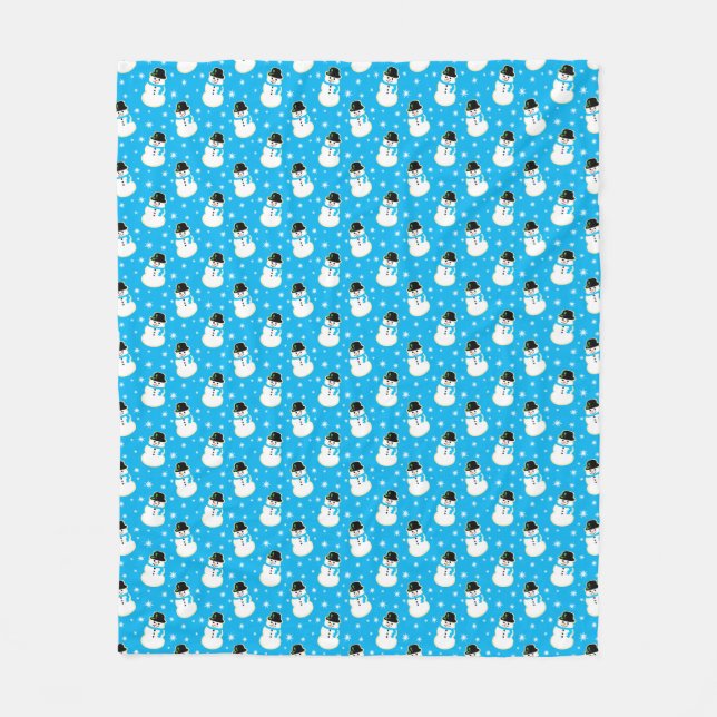 Christmas Snowman Cookie Pattern Fleece Blanket (Front)