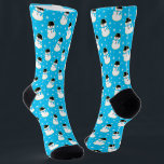 Christmas Snowman Cookie Pattern Socks<br><div class="desc">Adorable, snowman sugar cookie pattern socks with twinkling stars on a customizable blue background colour. Each Christmas I make snowman sugar cookies just like these, so I was inspired to turn them into a fun pattern design! These socks would be so much fun to wear throughout the holiday season. Perfect...</div>