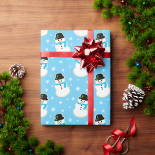 Christmas Snowman Cookie Pattern Wrapping Paper