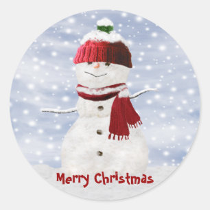 Christmas Snowman Customizable Stickers