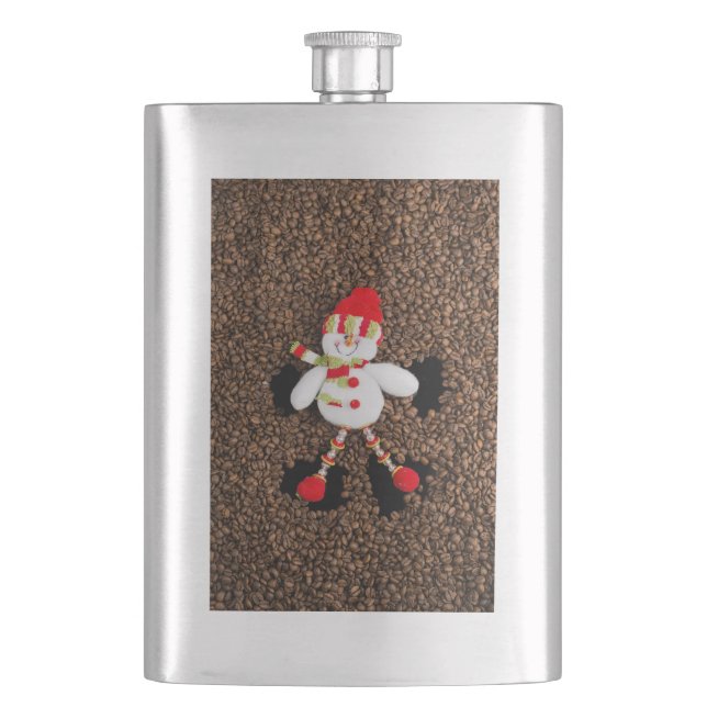 Christmas snowman decoration hip flask (Front)