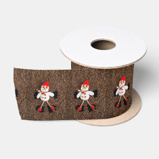 Christmas snowman decoration satin ribbon