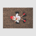 Christmas snowman decoration tissue paper<br><div class="desc">Send the warmth and joy of Christmas to the hearts & homes of your loved ones with this cute Christmas snowman decoration on a coffee background.</div>