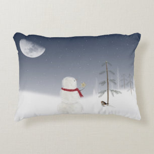 Christmas Snowman Decorative Pillow
