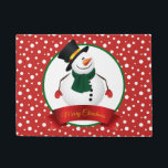 Christmas Snowman Doormat<br><div class="desc">This doormat is shown in a festive Christmas snowman print design.
Customize this item or buy as is.
Stock Image</div>