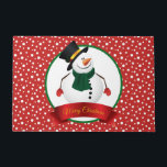 Christmas Snowman Doormat<br><div class="desc">This doormat is shown in a festive Christmas snowman print design.
Customize this item or buy as is.
Stock Image</div>