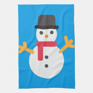 christmas snowman emoji kitchen towel