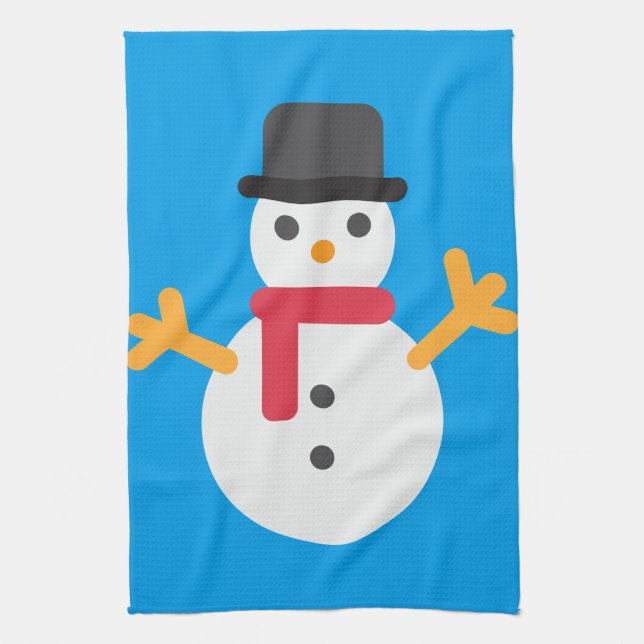 christmas snowman emoji kitchen towel (Vertical)