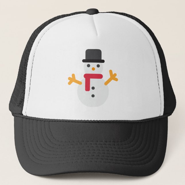 christmas snowman emoji trucker hat (Front)