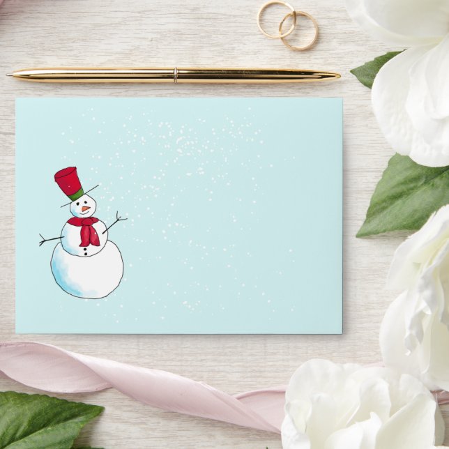 Christmas Snowman Envelope (Wedding)