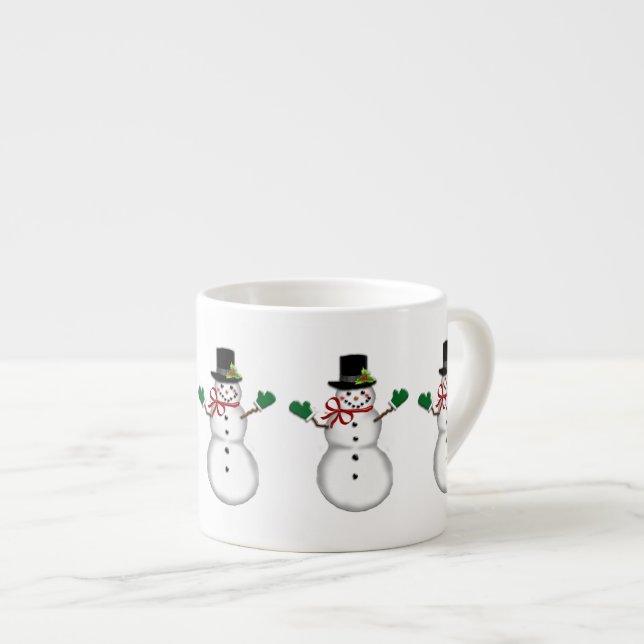 Christmas Snowman Espresso Cup (Front Right)