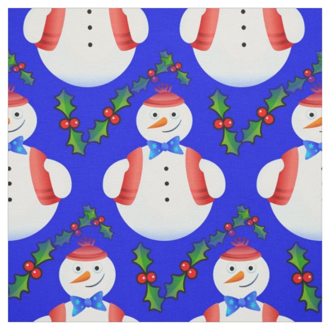 christmas snowman fabric (Swatch)