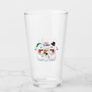 Christmas Snowman Family Glass
