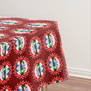 Christmas Snowman Family Tablecloth
