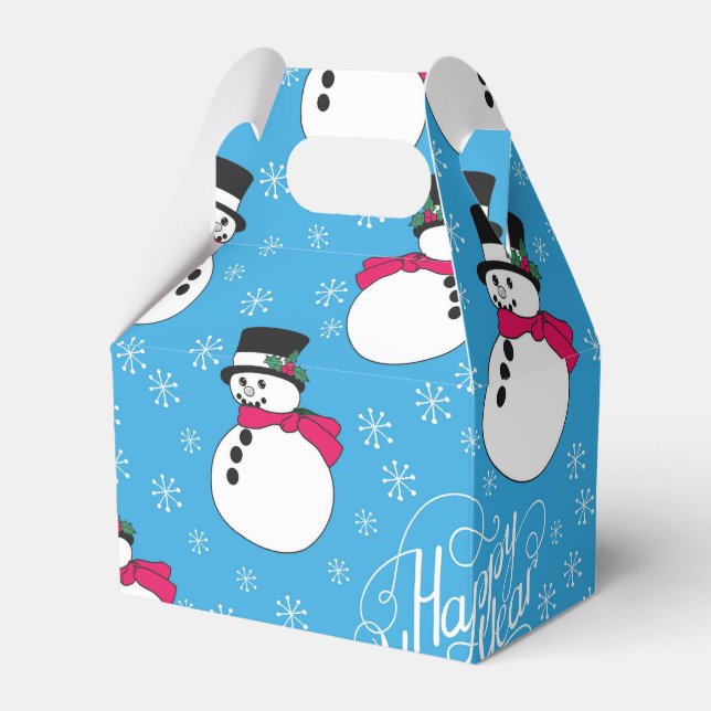 Christmas snowman favor box (Front Side)