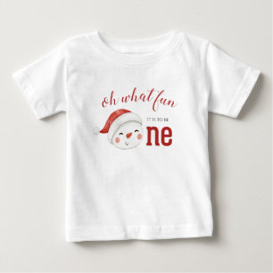Christmas Snowman First Birthday Baby T-Shirt