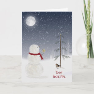 Christmas Snowman for Secret Pal Holiday Card