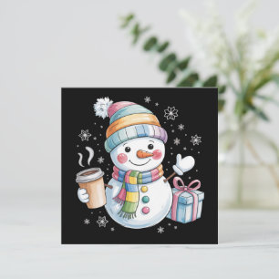 Christmas Snowman Gift Holiday Winter Xmas Coffee Card